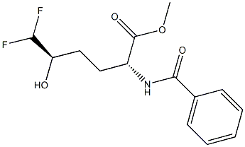 methyl (2R,5R)-2-(benzoylamino)-6,6-difluoro-5-hydroxyhexanoate Struktur