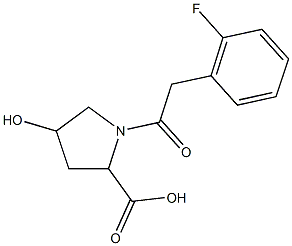 1-[(2-fluorophenyl)acetyl]-4-hydroxypyrrolidine-2-carboxylic acid Struktur