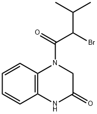 4-(2-bromo-3-methylbutanoyl)-1,2,3,4-tetrahydroquinoxalin-2-one Struktur