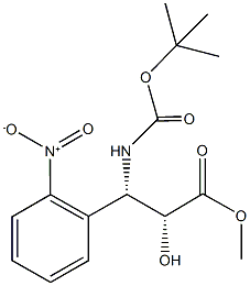 methyl (2R,3S)-3-[(tert-butoxycarbonyl)amino]-2-hydroxy-3-(2-nitrophenyl)propanoate Struktur