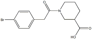 1-[(4-bromophenyl)acetyl]piperidine-3-carboxylic acid Struktur