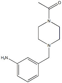 1-{4-[(3-aminophenyl)methyl]piperazin-1-yl}ethan-1-one Struktur