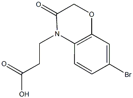 3-(7-bromo-3-oxo-2,3-dihydro-4H-1,4-benzoxazin-4-yl)propanoic acid Struktur