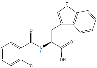 (2S)-2-[(2-chlorobenzoyl)amino]-3-(1H-indol-3-yl)propanoic acid Struktur