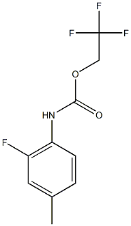 2,2,2-trifluoroethyl 2-fluoro-4-methylphenylcarbamate Struktur