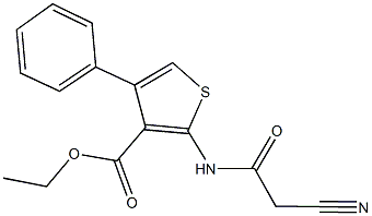 ethyl 2-[(cyanoacetyl)amino]-4-phenylthiophene-3-carboxylate Struktur