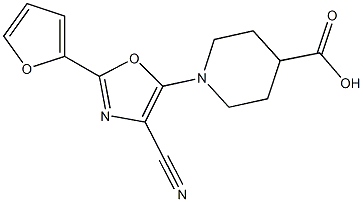 1-[4-CYANO-2-(2-FURYL)-1,3-OXAZOL-5-YL]PIPERIDINE-4-CARBOXYLIC ACID Struktur