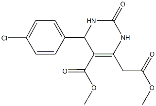 methyl 4-(4-chlorophenyl)-6-(2-methoxy-2-oxoethyl)-2-oxo-1,2,3,4-tetrahydro-5-pyrimidinecarboxylate Struktur