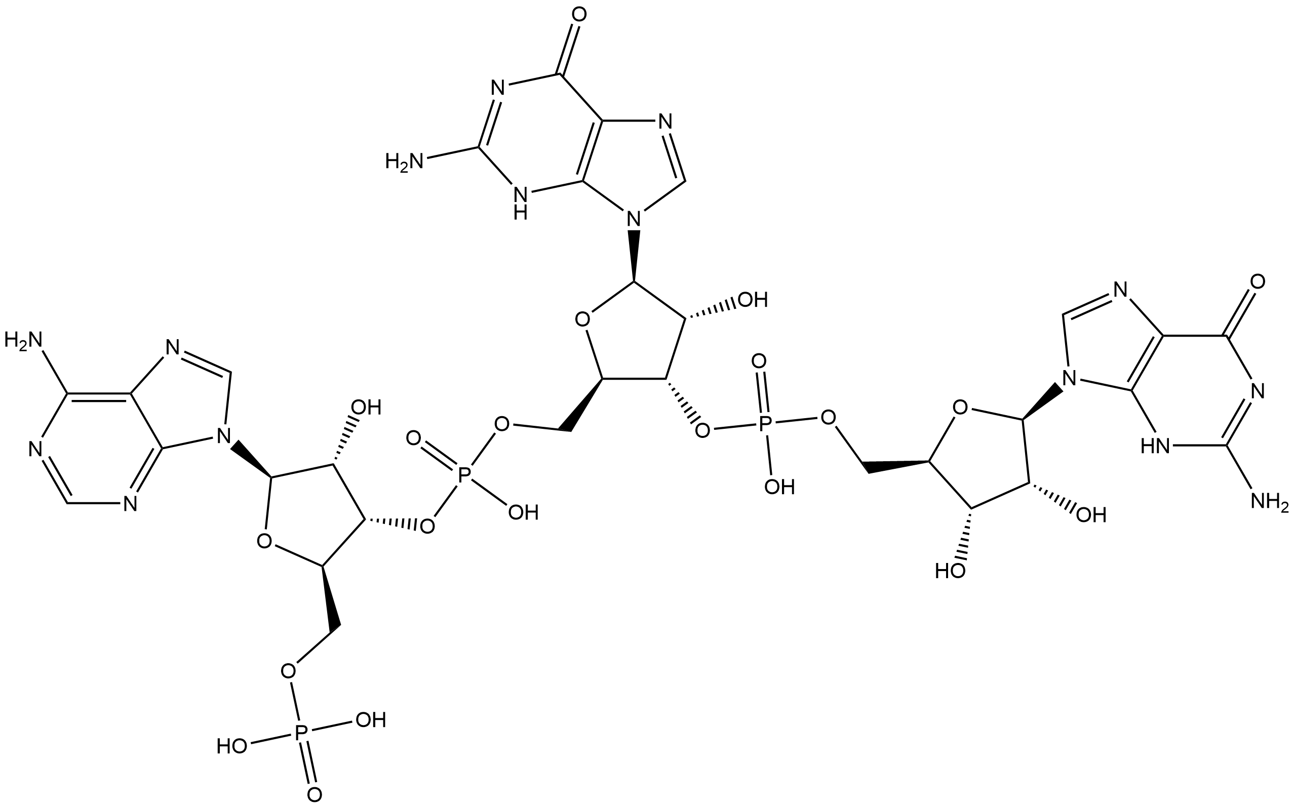 5′-Adenylic acid, guanylyl-(5′→3′)-guanylyl-(5′→3′)- (ZCI) Struktur