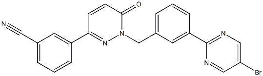 3-(1-(3-(5-bromopyrimidin-2-yl)benzyl)-6-oxo-1,6-dihydropyridazin-3-yl)benzonitrile Struktur