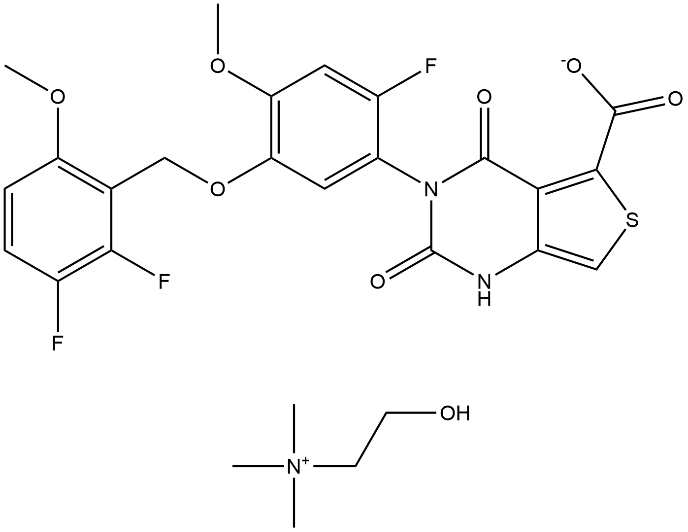 Linzagolix choline Struktur