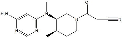 (3R,4R)-3-[(6-amino-4-pyrimidinyl)methylamino]-4-methyl-β-oxo-1-Piperidinepropanenitrile Struktur