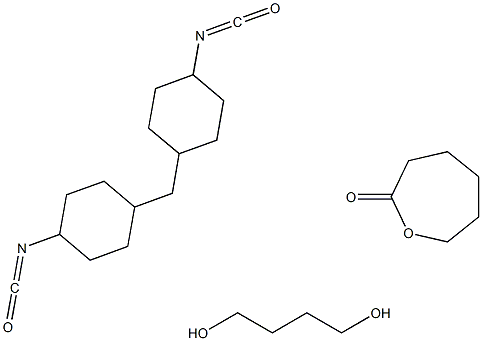 2-Oxepanone, polymer with 1,4-butanediol and 1,1'-methylenebis[4-isocyanatocyclohexane] Struktur