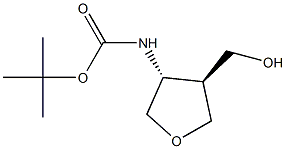 (3R,4S)-(4-Hydroxymethyl-tetrahydro-furan-3-yl)-carbamic acid tert-butyl ester Struktur