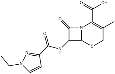 7-{[(1-ethyl-1H-pyrazol-3-yl)carbonyl]amino}-3-methyl-8-oxo-5-thia-1-azabicyclo[4.2.0]oct-2-ene-2-carboxylic acid Struktur