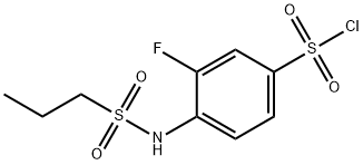 3-fluoro-4-(propane-1-sulfonamido)benzene-1-sulfonyl chloride Struktur