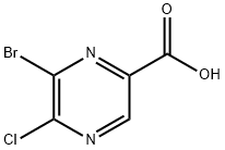 6-bromo-5-chloropyrazine-2-carboxylic acid Struktur