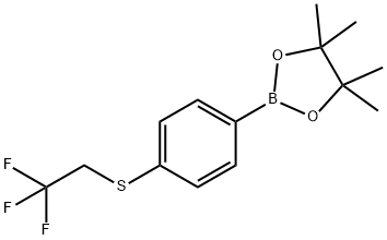 4,4,5,5-TETRAMETHYL-2-(4-(2,2,2-TRIFLUOROETHYLTHIO)PHENYL)-1,3,2-DIOXABOROLANE Struktur