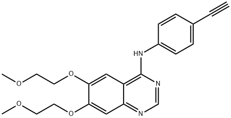 N-(4-ethynylphenyl)-6,7-bis(2-methoxyethoxy)quinazolin-4-amine Struktur