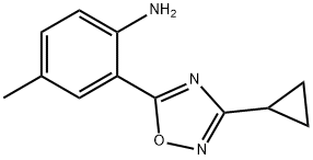 2-(3-cyclopropyl-1,2,4-oxadiazol-5-yl)-4-methylaniline Struktur