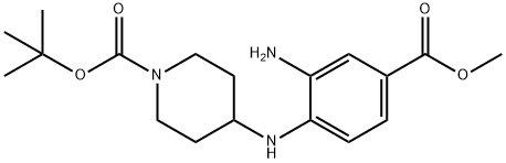 TERT-BUTYL 4-(2-AMINO-4-(METHOXYCARBONYL)PHENYLAMINO)PIPERIDINE-1-CARBOXYLATE Struktur