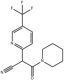 3-oxo-3-piperidin-1-yl-2-[5-(trifluoromethyl)pyridin-2-yl]propanenitrile Struktur