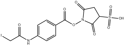 N-sulfosuccinimidyl-(4-iodoacetyl)-aminobenzoate Struktur