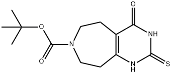 tert-butyl 4-oxo-2-thioxo-3,4,5,6,8,9-hexahydro-1H-pyrimido[4,5-d]azepine-7(2H)-carboxylate Struktur