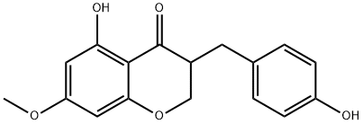 4H-1-Benzopyran-4-one,2,3-dihydro-5-hydroxy-3-[(4-hydroxyphenyl)methyl]-7-methoxy- Struktur