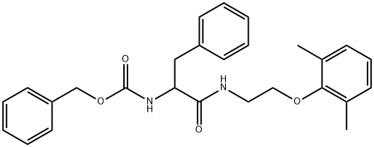 benzyl 1-benzyl-2-{[2-(2,6-dimethylphenoxy)ethyl]amino}-2-oxoethylcarbamate Struktur