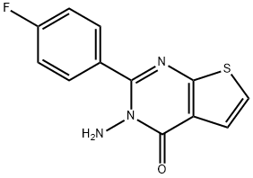 3-amino-2-(4-fluorophenyl)thieno[2,3-d]pyrimidin-4(3H)-one Struktur