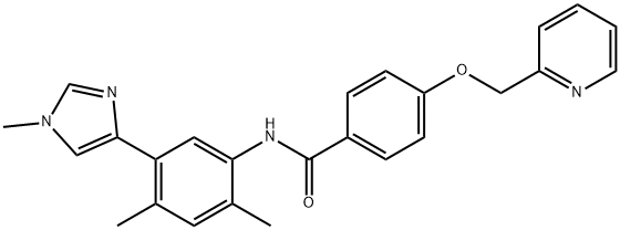 N-[2,4-dimethyl-5-(1-methyl-1H-imidazol-4-yl)phenyl]-4-[(pyridin-2-yl)methoxy]benzamide Struktur