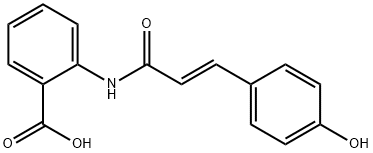 2-[[(2E)-3-(4-Hydroxyphenyl)-1-oxo-2-propen-1-yl]amino]benzoic acid Struktur