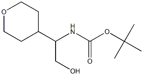 tert-butyl (2-hydroxy-1-(tetrahydro-2H-pyran-4-yl)ethyl)carbamate Struktur