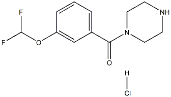 1-[3-(DIFLUOROMETHOXY)BENZOYL]PIPERAZINE HYDROCHLORIDE Struktur