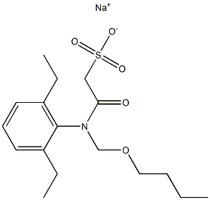 2-[(2,6-Diethylphenyl)(butoxymethyl)amino]-2-oxo-ethanesulfonic  acid  sodium  salt Struktur