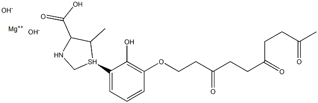 (S)-4, 5-Dihydro-2-[2-hydroxy-3-(3, 6, 9-trioxydecyloxy)phenyl]-4-methyl-4-thiazolecarboxylate magnesium hydroxide Struktur