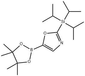 2-Triisopropylsilyl-oxazole-5-boronic acid, pinacol ester Struktur