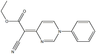 ethyl cyano(1-phenyl-4(1H)-pyrimidinylidene)acetate Struktur