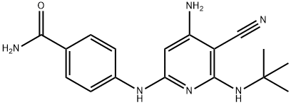 4-[[4-Amino-5-cyano-6-[(1,1-dimethylethyl)amino]-2-pyridinyl]amino]benzamide, 1206170-62-8, 結(jié)構(gòu)式