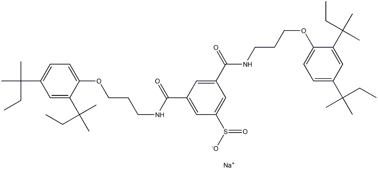 Sodium 3,5-bis(3-(2,4-di-tert-pentylphenoxy)propylcarbamoyl)benzenesulfinate Struktur