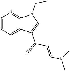 (E)-3-(dimethylamino)-1-(1-ethyl-1H-pyrrolo[2,3-b]pyridin-3-yl)prop-2-en-1-one Struktur