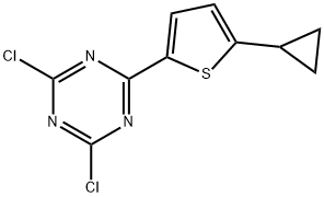 2,4-Dichloro-6-(5-cyclopropyl-2-thienyl)-1,3,5-triazine Struktur