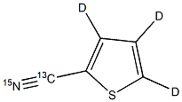 2-(Cyano-13C,15N)thiophene-D3 Struktur