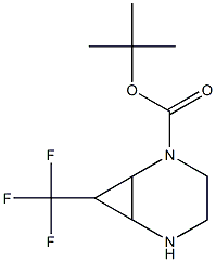 tert-butyl 7-(trifluoromethyl)-2,5-diazabicyclo[4.1.0]heptane-2-carboxylate Struktur