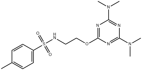 N-(2-{[4,6-bis(dimethylamino)-1,3,5-triazin-2-yl]oxy}ethyl)-4-methylbenzenesulfonamide Struktur