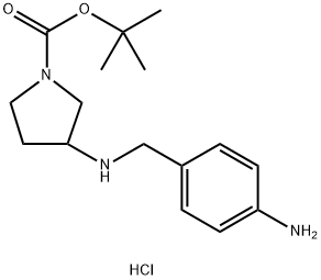 3-(4-aminobenzylamino)pyrrolidine-1-carboxylic acid tert-butyl ester hydrochloride Struktur