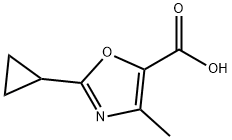 2-cyclopropyl-4-methyl-1,3-oxazole-5-carboxylic acid Struktur