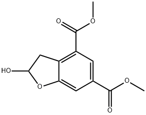 Dimethyl 2-hydroxy-2,3-dihydrobenzofuran-4,6-dicarboxylate Struktur