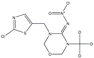 3-(2-Chloro-5-thiazolylmethyl)tetrahydro-5-methyl-d3-N-nitro-4H-1,3,5-oxadiazin-4-imine Struktur